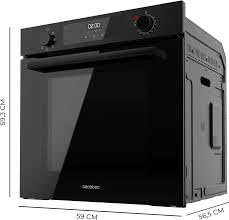 Cecotec Horno Integrable Convencional de 77L Bolero Hexa C126000 Dark Inox A. 2800W, 4 Funciones, Modo Convección, Steam Base X2, Bajo Consumo, Fácil Limpieza, 5 Posiciones