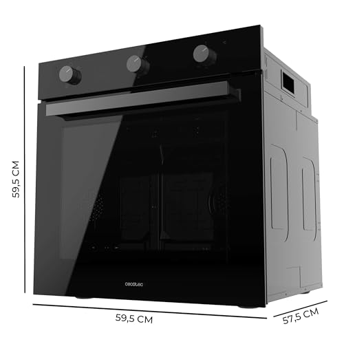 Cecotec Horno Integrable Multifunción 70L Bolero Hexa M236000 Glass Black Time. 2800W, 6 Funciones, Temporizador, Steam Base XXL, Steam Assist, Steam EasyClean, Cooling Fan, Modo Defrost, Convección