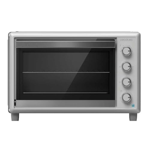 Cecotec Horno Convección de Sobremesa de 60 Litros Bake&Toast 6090 White Gyro. 2200 W, Luz Interior, 12 Funciones, Temperatura hasta 230º, Puerta de doble Cristal, Incluye Rustidor Giratorio