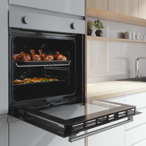 Cecotec Horno Integrable Convencional de 80L Bolero Hexa C126400 Line. 2800W, 5 Funciones, Bajo Consumo, Luz Interior, Steam Assist, Steam EasyClean, Puerta Fría con 2 Cristales