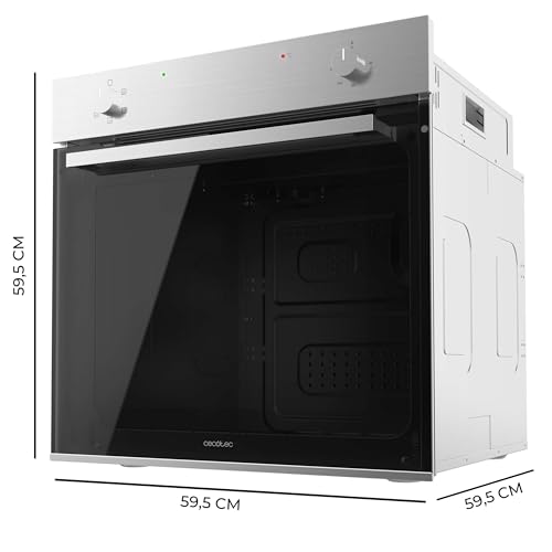 Cecotec Horno Integrable Convencional de 77L Bolero Hexa C126001 Line A. 2800W, 5 Funciones, Bajo Consumo, Luz Interior, Steam Assist, Steam EasyClean, Puerta Fría con 2 Cristales