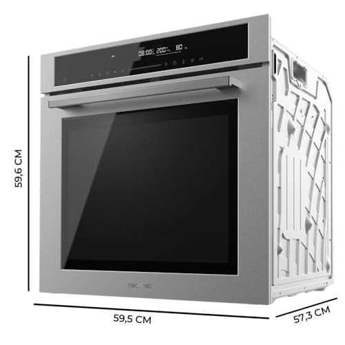 Cecotec Horno Integrable 60cm Bolero Hexa SM406000 Line A+. 2900W, 72L, 12 Funciones, Piedra para Pizza, Steam Assist, Steam EasyClean, Modo Eco y Defrost, Electronic Timer