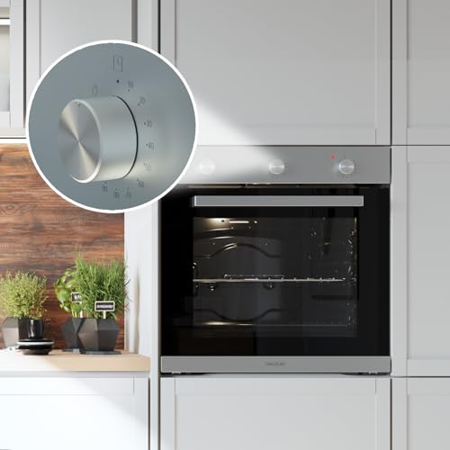 Cecotec Horno Integrable Convencional Bolero Hexa C136000 Mirror Time A. 2800W, 77L, Bajo Consumo, Temporizador, 4 Funciones, Steam Assist, Steam EasyClean, Cooling Fan, Triple Glass, Luz Interior