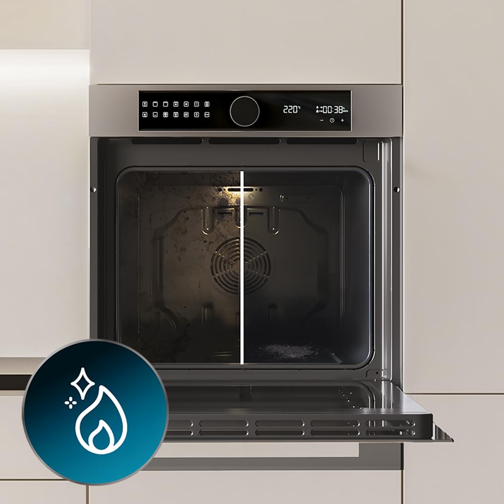 Cecotec Horno Integrable Pirolítico -73L Bolero Hexa P516000 Line. 3250W, 14 Funciones, Dual Display, Pizza y Airfryer Master, Cooling Fan, Precalentamiento Rápido, Modo Defrost, Convección, Modo Eco