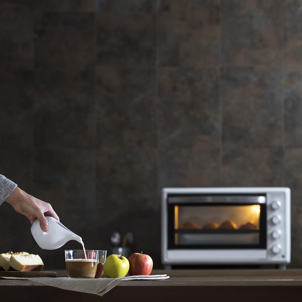 Cecotec Horno Convección de Sobremesa de 46 Litros Bake&Toast 4600 White Gyro. 2000 W, Luz Interior, 12 Funciones, Temperatura hasta 230º, Puerta de doble Cristal, Incluye Rustidor Giratorio