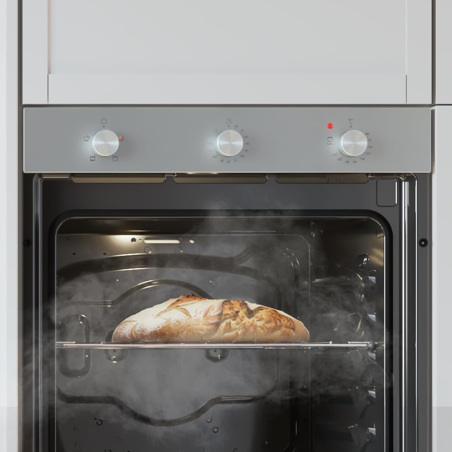 Cecotec Horno Integrable Convencional Bolero Hexa C136000 Mirror Time A. 2800W, 77L, Bajo Consumo, Temporizador, 4 Funciones, Steam Assist, Steam EasyClean, Cooling Fan, Triple Glass, Luz Interior