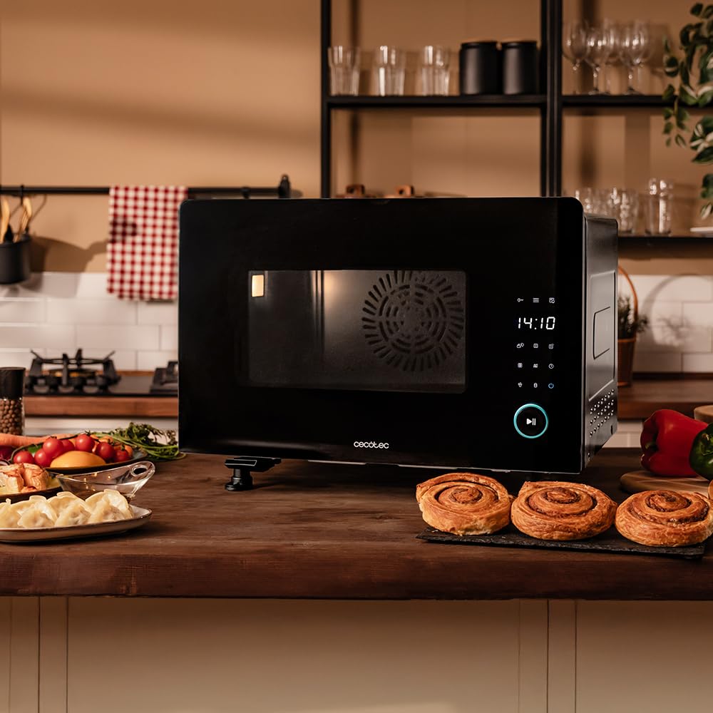 Cecotec Horno Eléctrico de Sobremesa de Vapor de 40L Bake&Steam 4000 Combi Gyro Advance. 2400W, Vapor, Convección y Freidora de Aire, 8 Funciones, Función de Autolimpieza, Rustidor y Depósito 1,4L