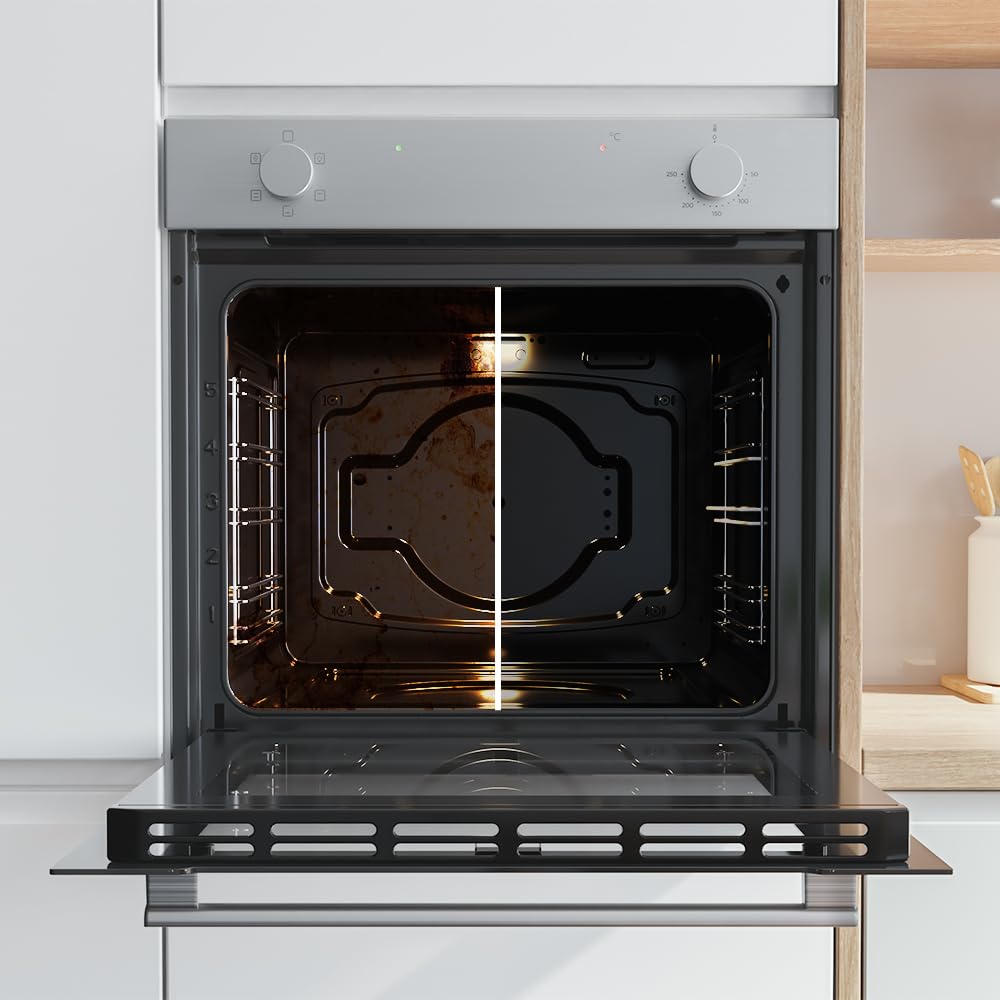 Cecotec Horno Integrable Convencional de 80L Bolero Hexa C126400 Line. 2800W, 5 Funciones, Bajo Consumo, Luz Interior, Steam Assist, Steam EasyClean, Puerta Fría con 2 Cristales