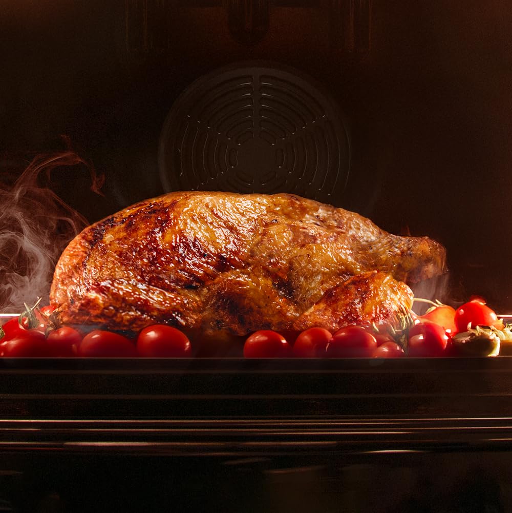 Cecotec Horno Integrable Pirolítico -73L Bolero Hexa P516000 Line. 3250W, 14 Funciones, Dual Display, Pizza y Airfryer Master, Cooling Fan, Precalentamiento Rápido, Modo Defrost, Convección, Modo Eco