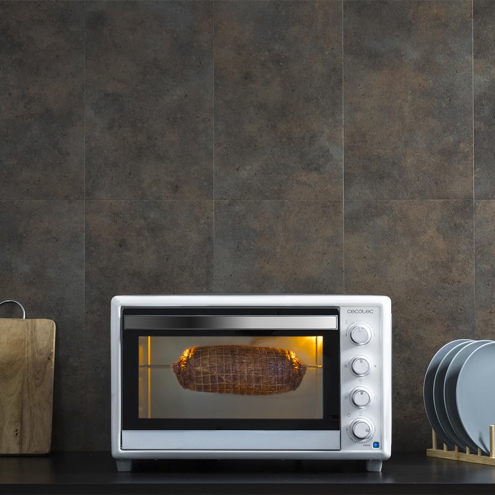 Cecotec Horno Convección de Sobremesa de 46 Litros Bake&Toast 4600 White Gyro. 2000 W, Luz Interior, 12 Funciones, Temperatura hasta 230º, Puerta de doble Cristal, Incluye Rustidor Giratorio