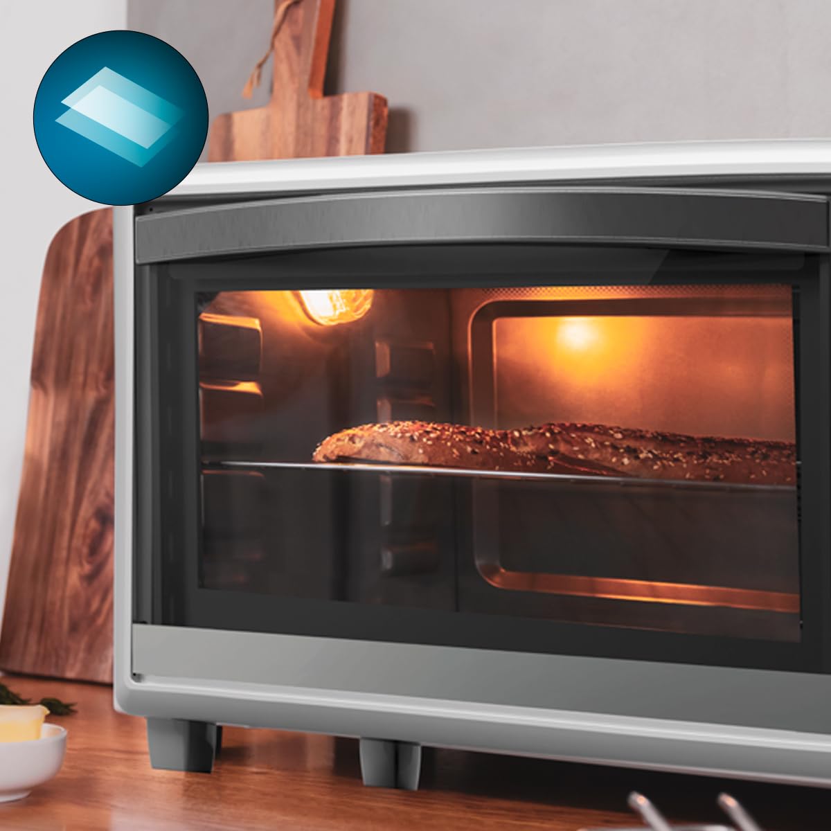 Cecotec Horno Convección de Sobremesa de 46 Litros Bake&Toast 4600 White Gyro. 2000 W, Luz Interior, 12 Funciones, Temperatura hasta 230º, Puerta de doble Cristal, Incluye Rustidor Giratorio