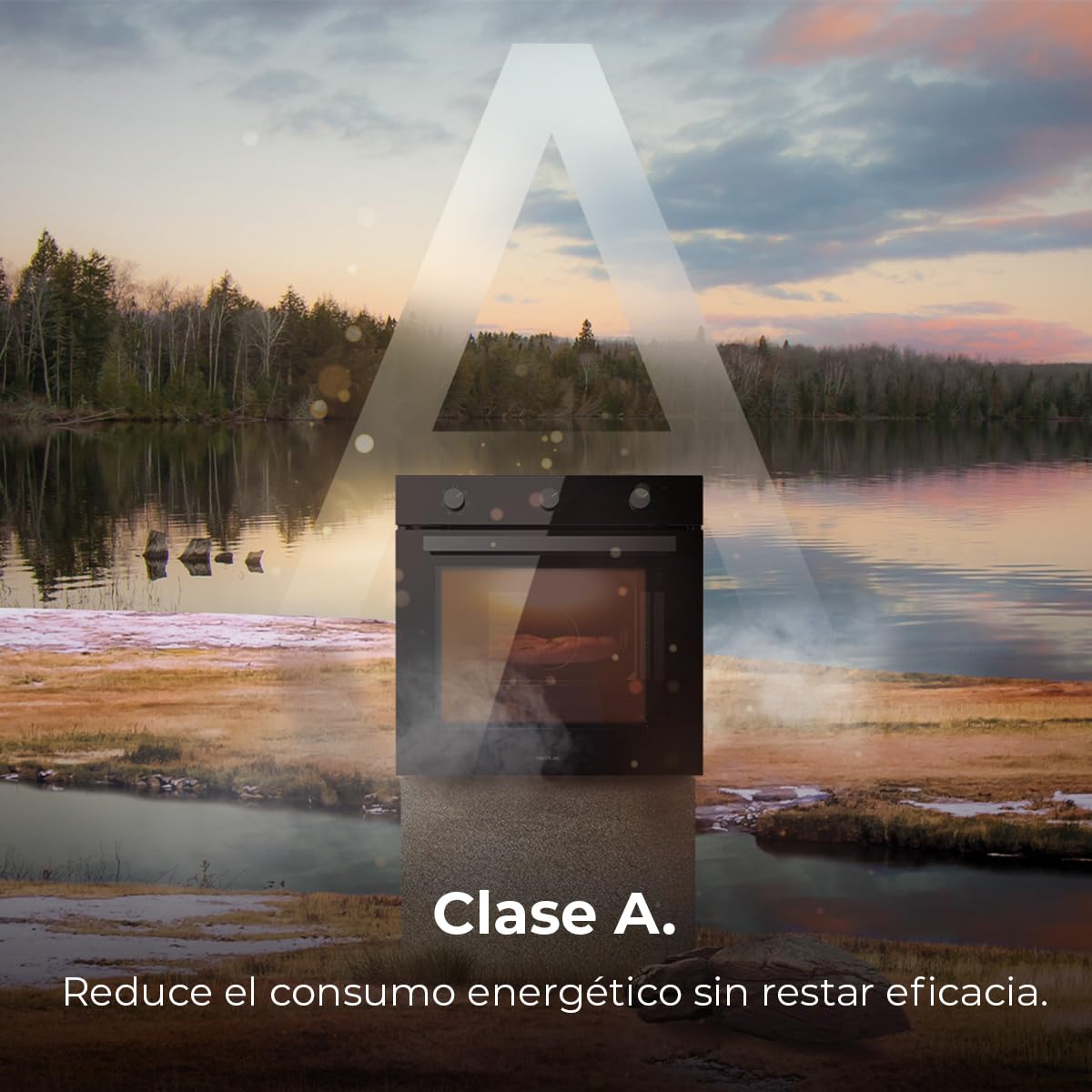 Cecotec Horno Integrable Multifunción 70L Bolero Hexa M236000 Glass Black Time. 2800W, 6 Funciones, Temporizador, Steam Base XXL, Steam Assist, Steam EasyClean, Cooling Fan, Modo Defrost, Convección