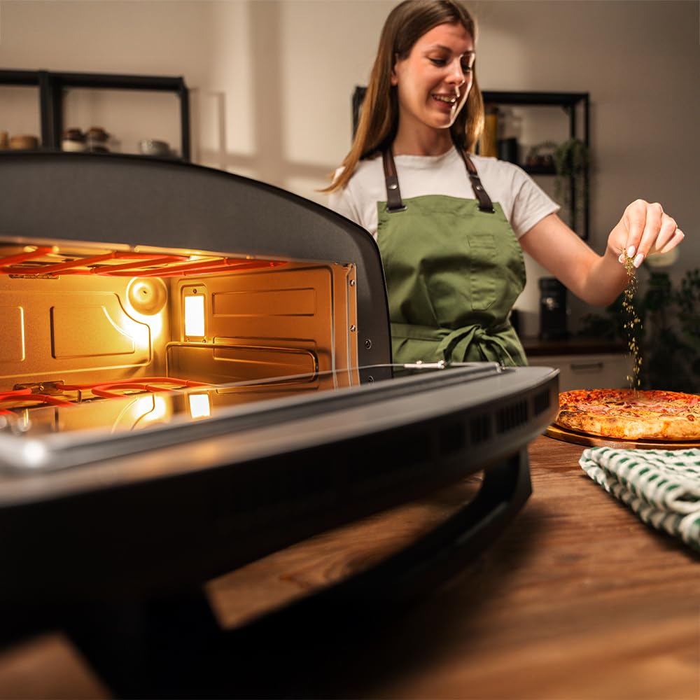 Cecotec Horno para Pizza Multifuncional Pizza&Co 500 Max. 2200W, 13L, Pantalla LED, Temperatura 60º-500ºC, Funciones Especiales, Doble Resistencia, Tamaño Pizzas 13", Accesorios Incluidos