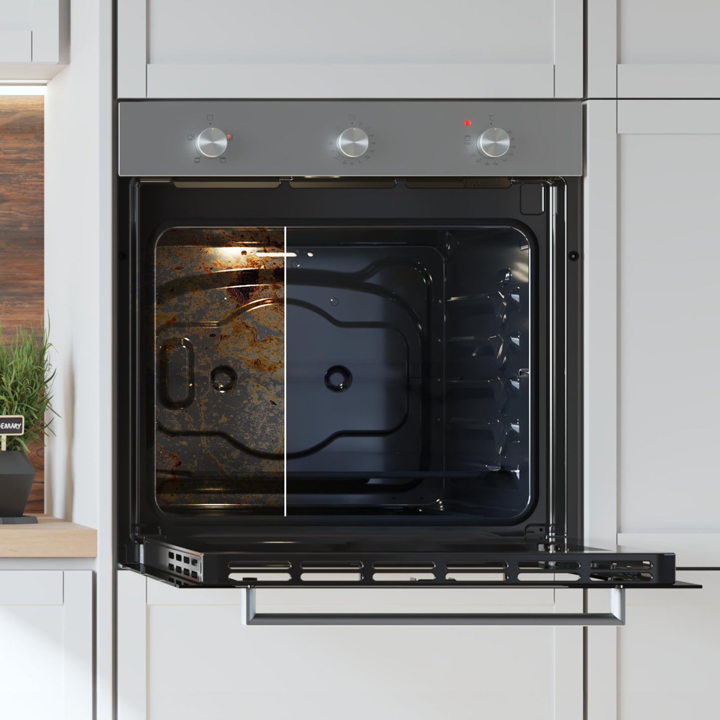 Cecotec Horno Integrable Convencional Bolero Hexa C136000 Mirror Time A. 2800W, 77L, Bajo Consumo, Temporizador, 4 Funciones, Steam Assist, Steam EasyClean, Cooling Fan, Triple Glass, Luz Interior