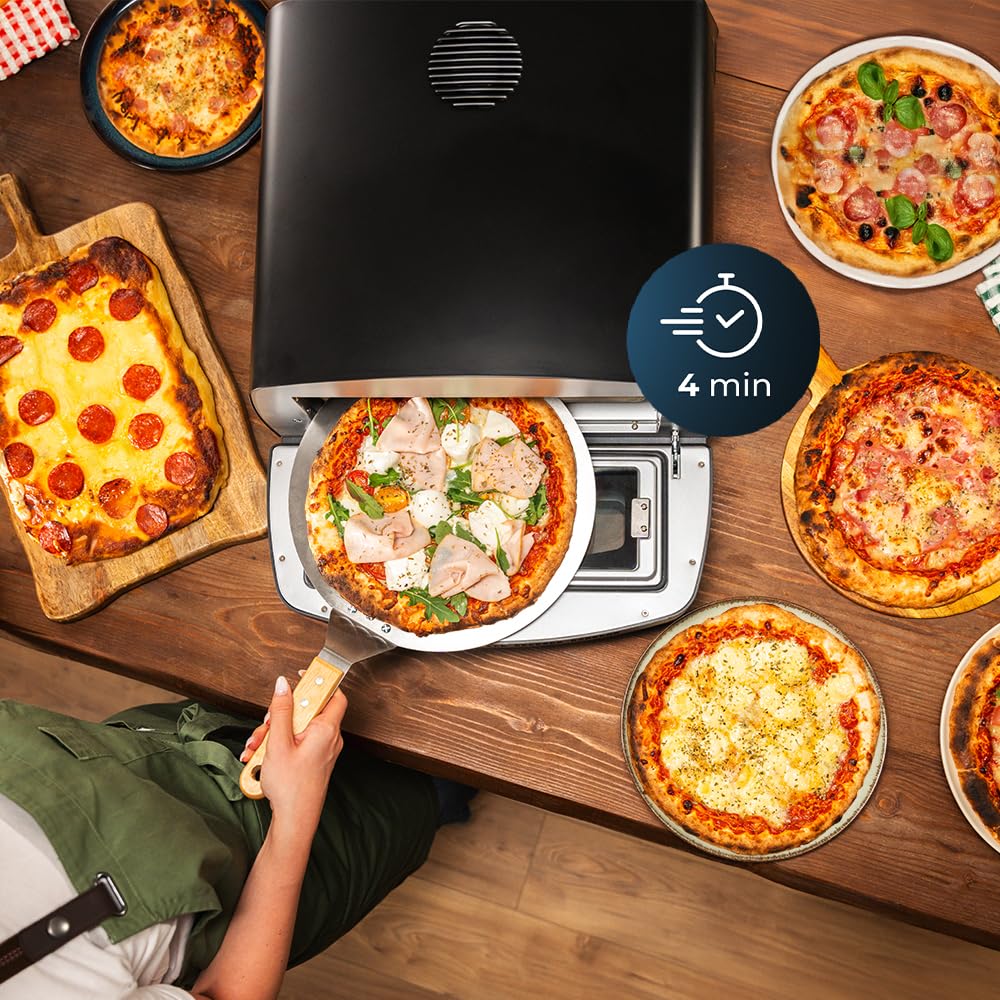 Cecotec Horno para Pizza Multifuncional Pizza&Co 500 Max. 2200W, 13L, Pantalla LED, Temperatura 60º-500ºC, Funciones Especiales, Doble Resistencia, Tamaño Pizzas 13", Accesorios Incluidos