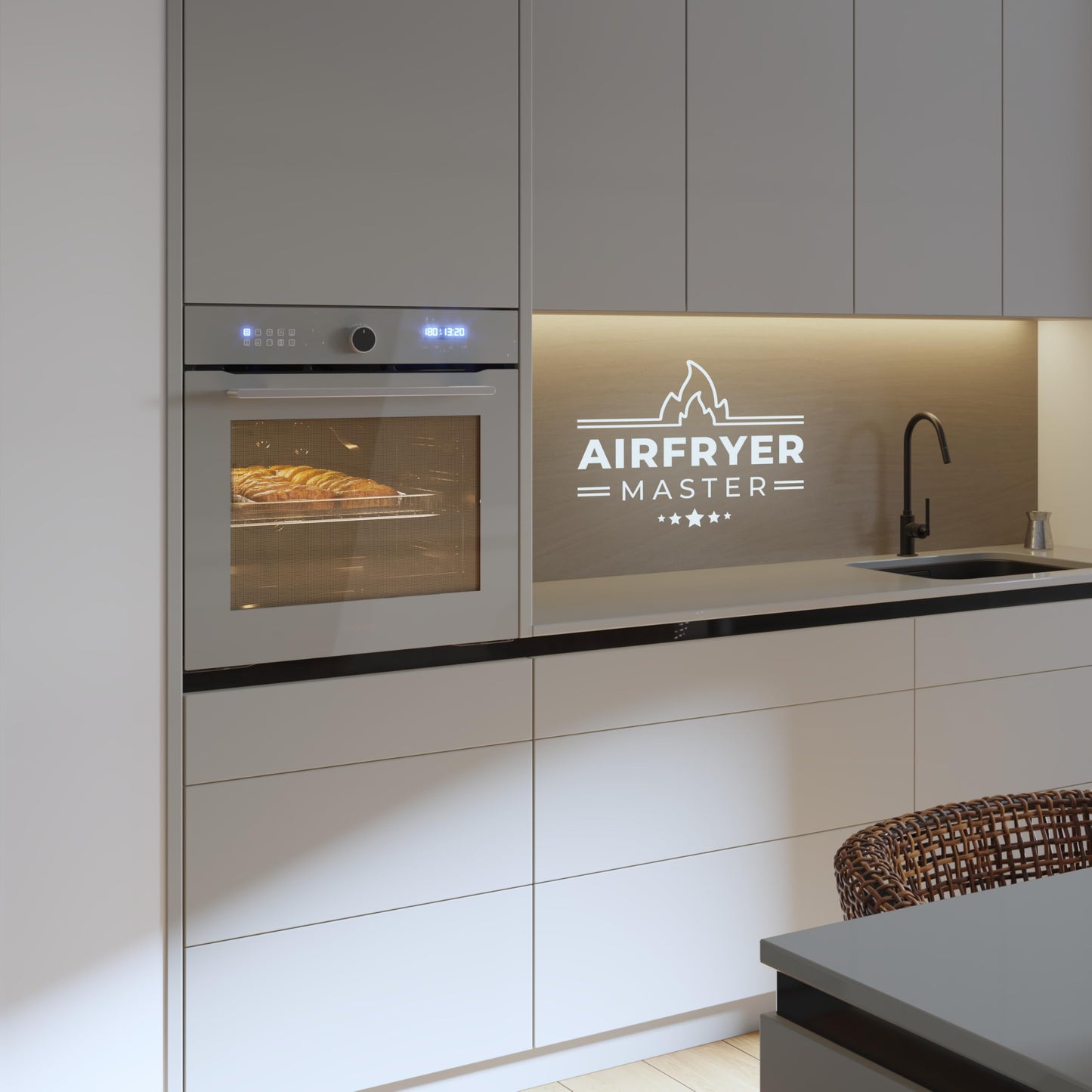 Cecotec Horno Integrable Multifunción 60cm Bolero Hexa AF316000 Glass Grey A 3400W, 81L Capacidad, 11 Funciones con Airfryer Master, Pizza Master, Steam Asisst, Steam EasyClean, 3D Cooking, Defrost
