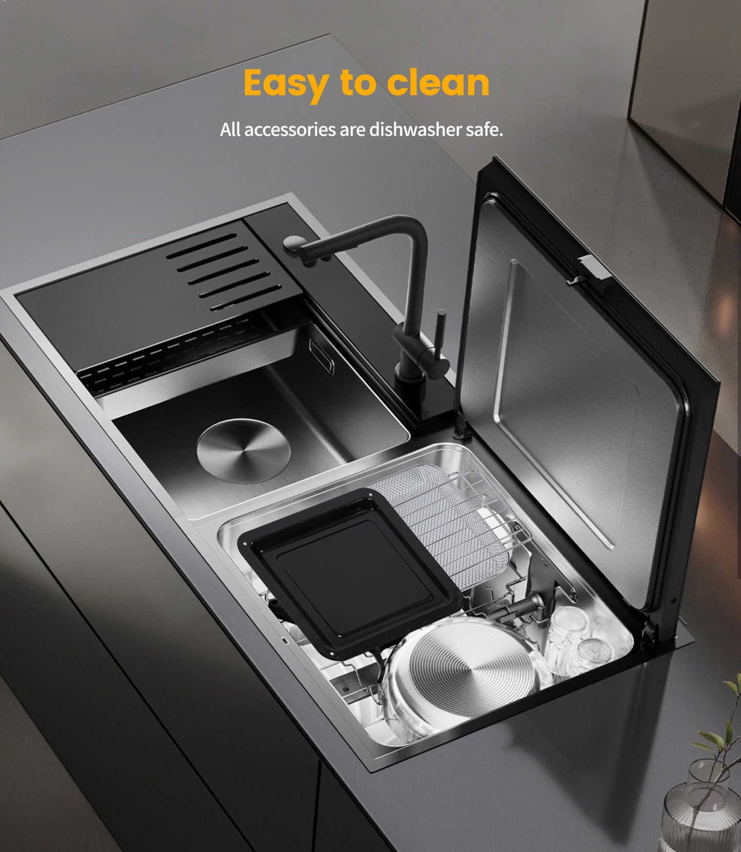 Freidora de Aire y Horno Eléctrico Emphsism XXL – 23 L, 2600W, Doble Compartimento, Pantalla LED Táctil, 15 Programas + 11 Accesorios