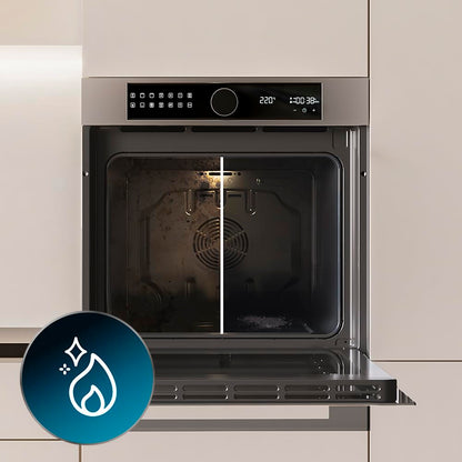 Cecotec Horno Integrable Pirolítico -73L Bolero Hexa P516000 Line. 3250W, 14 Funciones, Dual Display, Pizza y Airfryer Master, Cooling Fan, Precalentamiento Rápido, Modo Defrost, Convección, Modo Eco