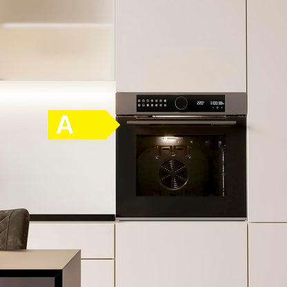 Cecotec Horno Integrable Pirolítico -73L Bolero Hexa P516000 Line. 3250W, 14 Funciones, Dual Display, Pizza y Airfryer Master, Cooling Fan, Precalentamiento Rápido, Modo Defrost, Convección, Modo Eco