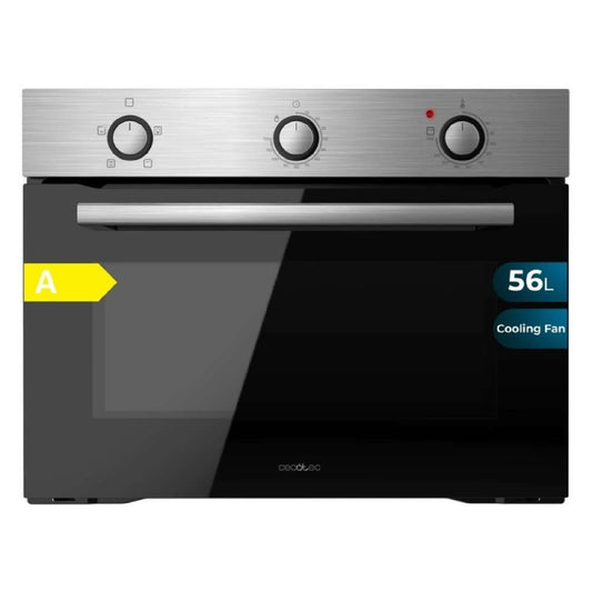 Cecotec Horno Integrable 45cm Alto Convencional Bolero Hexa C134500 Inox A. 2600W, 56L de Capacidad, Bajo Consumo, 4 Funciones, Temporizador, Limpieza de Vapor, Cocción de Vapor