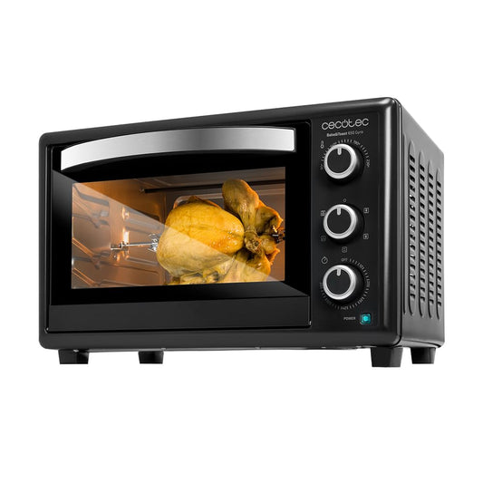 Cecotec Horno de Sobremesa Bake&Toast 3090 Black Gyro – 30 L, 1500W, 12 Funciones, Convección y Rustidor Giratorio