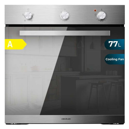 Cecotec Horno Integrable Convencional Bolero Hexa C136000 Mirror Time A. 2800W, 77L, Bajo Consumo, Temporizador, 4 Funciones, Steam Assist, Steam EasyClean, Cooling Fan, Triple Glass, Luz Interior