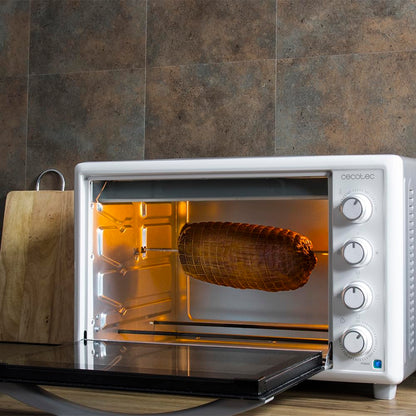 Cecotec Horno Convección de Sobremesa de 46 Litros Bake&Toast 4600 White Gyro. 2000 W, Luz Interior, 12 Funciones, Temperatura hasta 230º, Puerta de doble Cristal, Incluye Rustidor Giratorio
