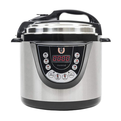 Cecotec Olla Electrica a Presión Programable Olla GM Modelo D, Multifunción, 6 Menús, Función Freír, Capacidad de 6l, 70-125 kPa, Programable 24h, Incluye Recetario, 1000W, Acero Y Negro
