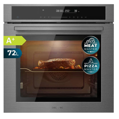 Cecotec Horno Integrable 60cm Bolero Hexa SM406000 Line A+. 2900W, 72L, 12 Funciones, Piedra para Pizza, Steam Assist, Steam EasyClean, Modo Eco y Defrost, Electronic Timer
