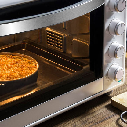 Cecotec Horno Convección de Sobremesa de 46 Litros Bake&Toast 4600 White Gyro. 2000 W, Luz Interior, 12 Funciones, Temperatura hasta 230º, Puerta de doble Cristal, Incluye Rustidor Giratorio