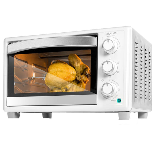 Cecotec Horno de Sobremesa Bake&Toast 3090 White Gyro – 30 L, 1500W, 5 Funciones, Convección y Rustidor Giratorio | Blanco