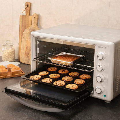 Cecotec Horno Convección de Sobremesa de 60 Litros Bake&Toast 6090 White Gyro. 2200 W, Luz Interior, 12 Funciones, Temperatura hasta 230º, Puerta de doble Cristal, Incluye Rustidor Giratorio