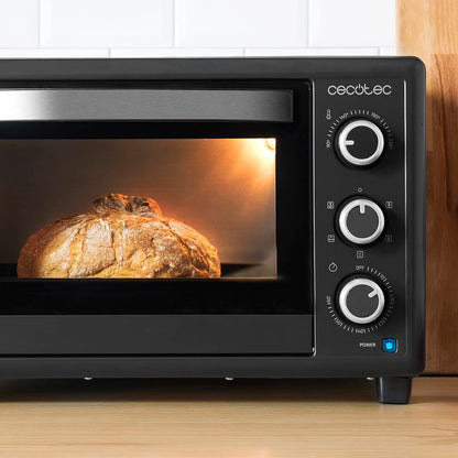 Cecotec Horno de Sobremesa Bake&Toast 3090 Black Gyro – 30 L, 1500W, 12 Funciones, Convección y Rustidor Giratorio