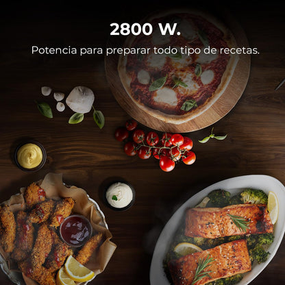 Cecotec Horno Integrable Multifunción 70L Bolero Hexa M236000 Glass Black Time. 2800W, 6 Funciones, Temporizador, Steam Base XXL, Steam Assist, Steam EasyClean, Cooling Fan, Modo Defrost, Convección