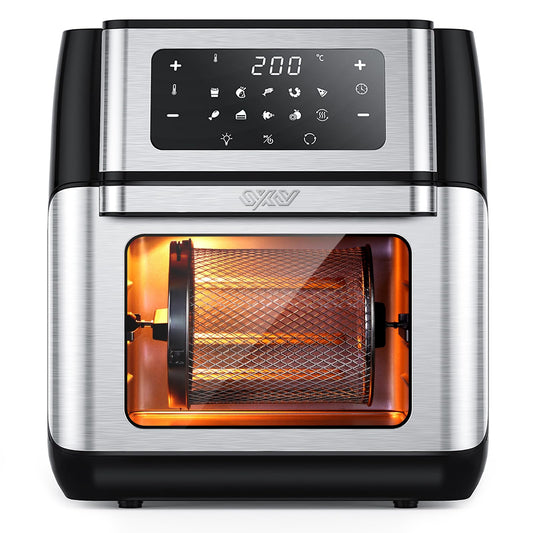 Innsky Freidora sin Aceite 10L, 1500W Freidora Aire con 10 Programas, Air Fryer con 6 Accesorios, Horno Aire Caliente, Deshidratar, Pantalla LED Táctil, Temporizador, con Recetas