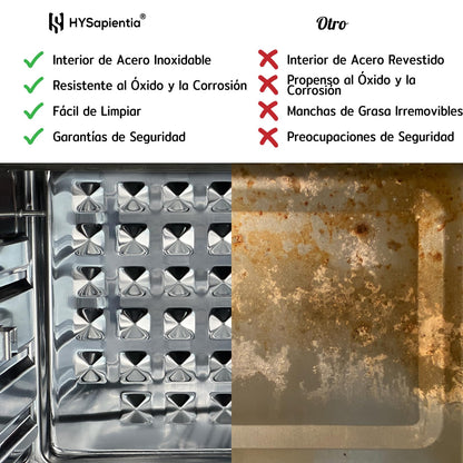 HYSapientia® Horno Freidora de Aire 24L, Horno de aire, 1800W Freidora sin Aceite con 10 Programas, Air Fryer con 8 Accesorios Gratis, airfryer xxl, Fácil de limpiar,Menos aceite…