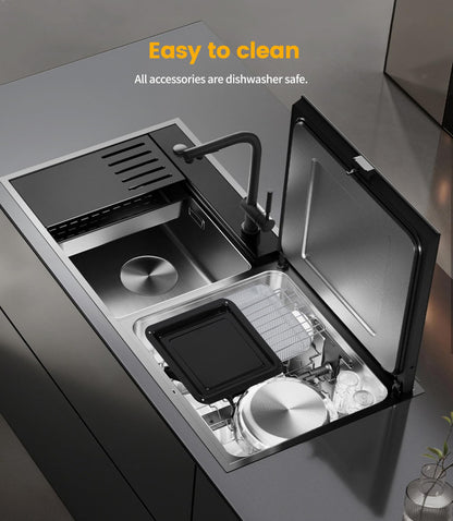 Freidora de Aire y Horno Eléctrico Emphsism XXL – 23 L, 2600W, Doble Compartimento, Pantalla LED Táctil, 15 Programas + 11 Accesorios